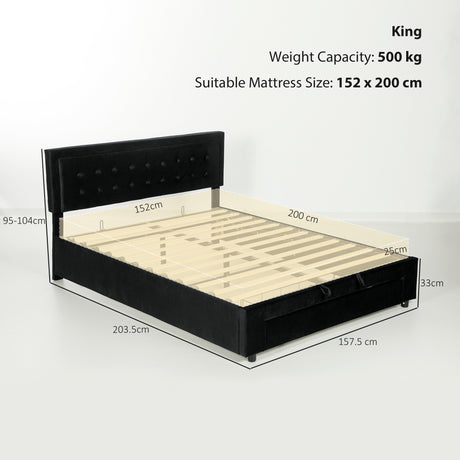 Velvet Double Ottoman Storage Bed 157.5cm Wide With Front Drawer - Velmora