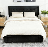 Velvet Double Ottoman Storage Bed 157.5cm Wide With Front Drawer - Velmora