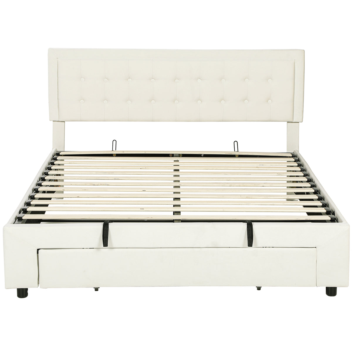 Velvet Double Ottoman Storage Bed 157.5cm Wide With Front Drawer - Velmora