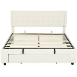 Velvet Double Ottoman Storage Bed 157.5cm Wide With Front Drawer - Velmora