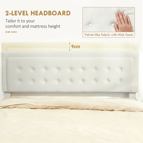 Velvet Double Ottoman Storage Bed 157.5cm Wide With Front Drawer - Velmora