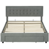 Velvet Double Ottoman Storage Bed 157.5cm Wide With Front Drawer - Velmora