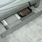 Velvet Double Ottoman Storage Bed 157.5cm Wide With Front Drawer - Velmora