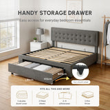 Velvet Double Ottoman Storage Bed 157.5cm Wide With Front Drawer - Velmora