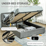 Velvet Double Ottoman Storage Bed 157.5cm Wide With Front Drawer - Velmora