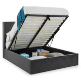 Velvet Double Ottoman Storage Bed - Langham