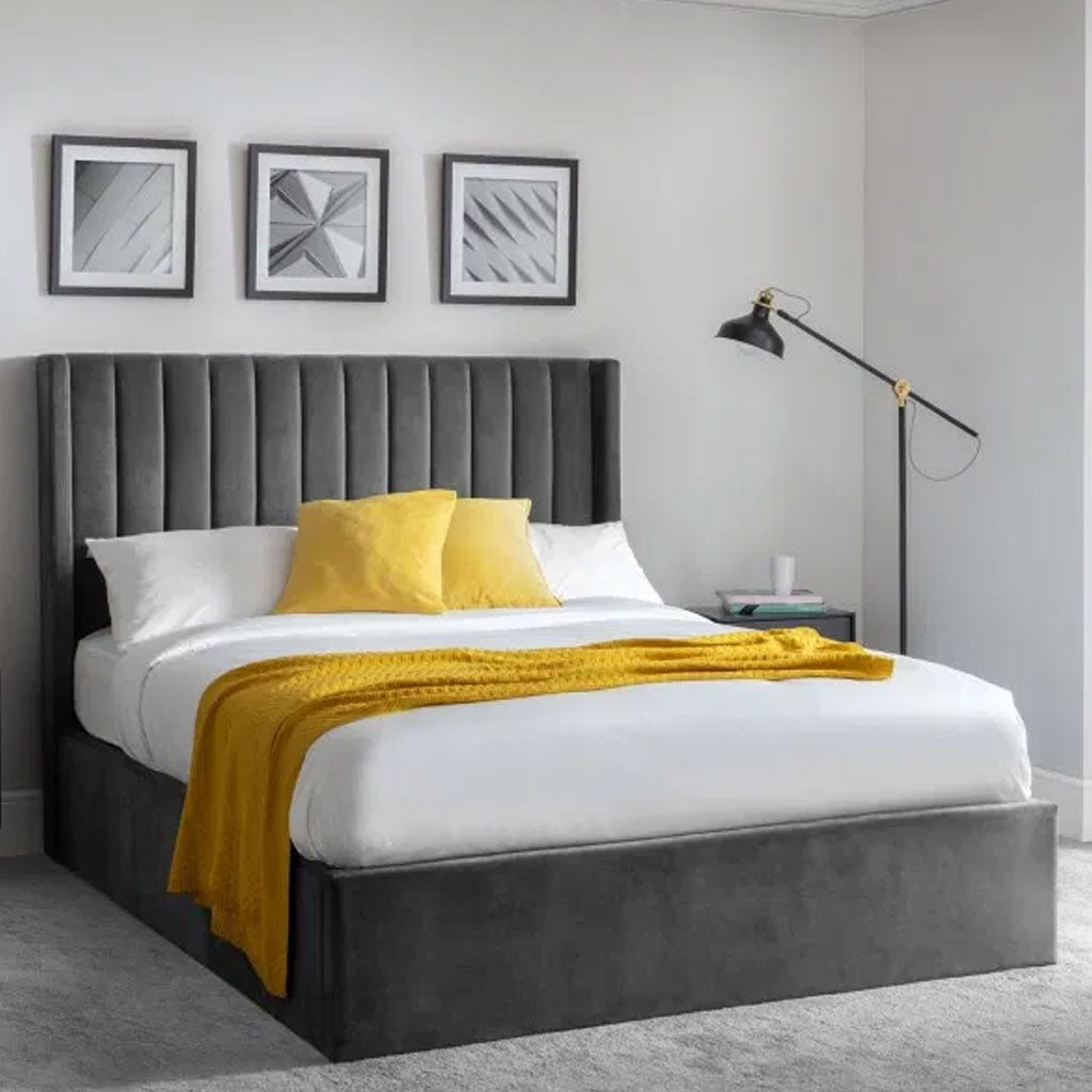 Velvet Double Ottoman Storage Bed - Langham