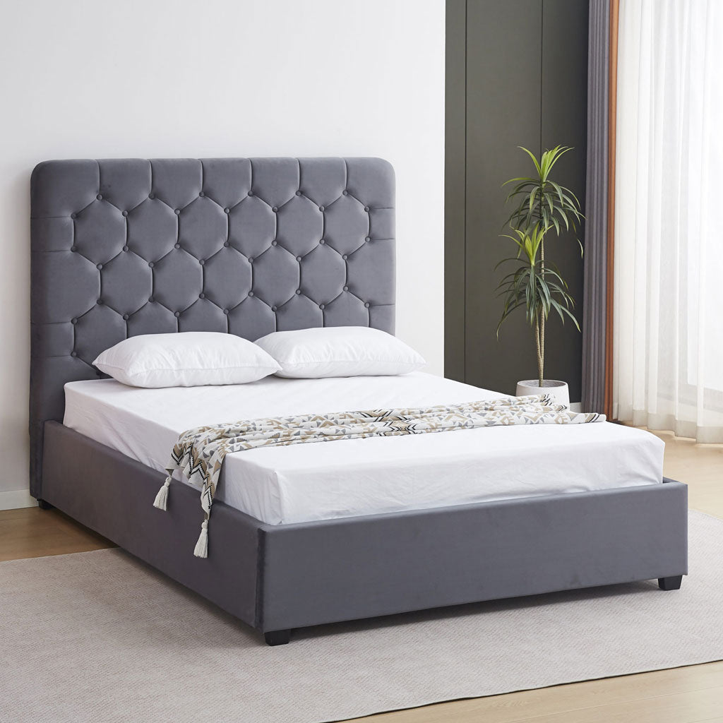 Velvet Double Ottoman Storage Bed - Madison