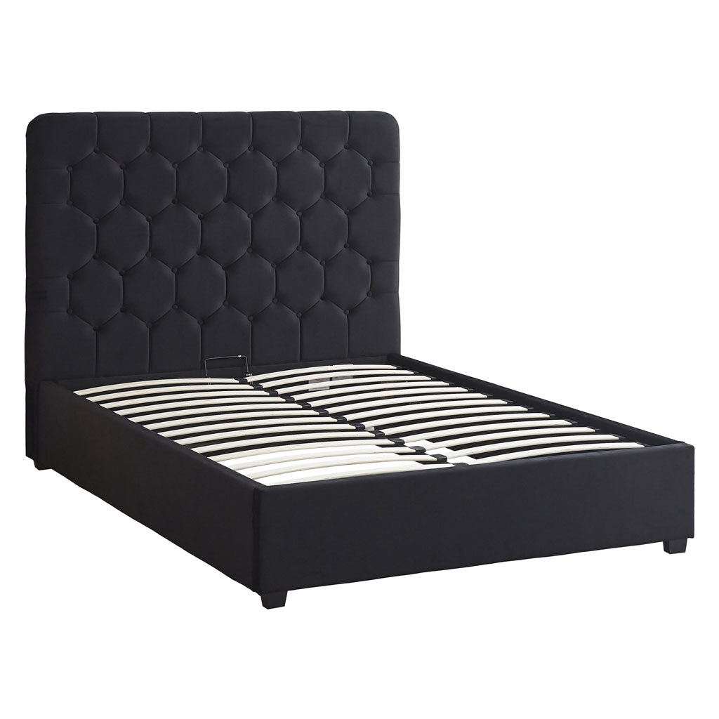 Velvet Double Ottoman Storage Bed - Madison