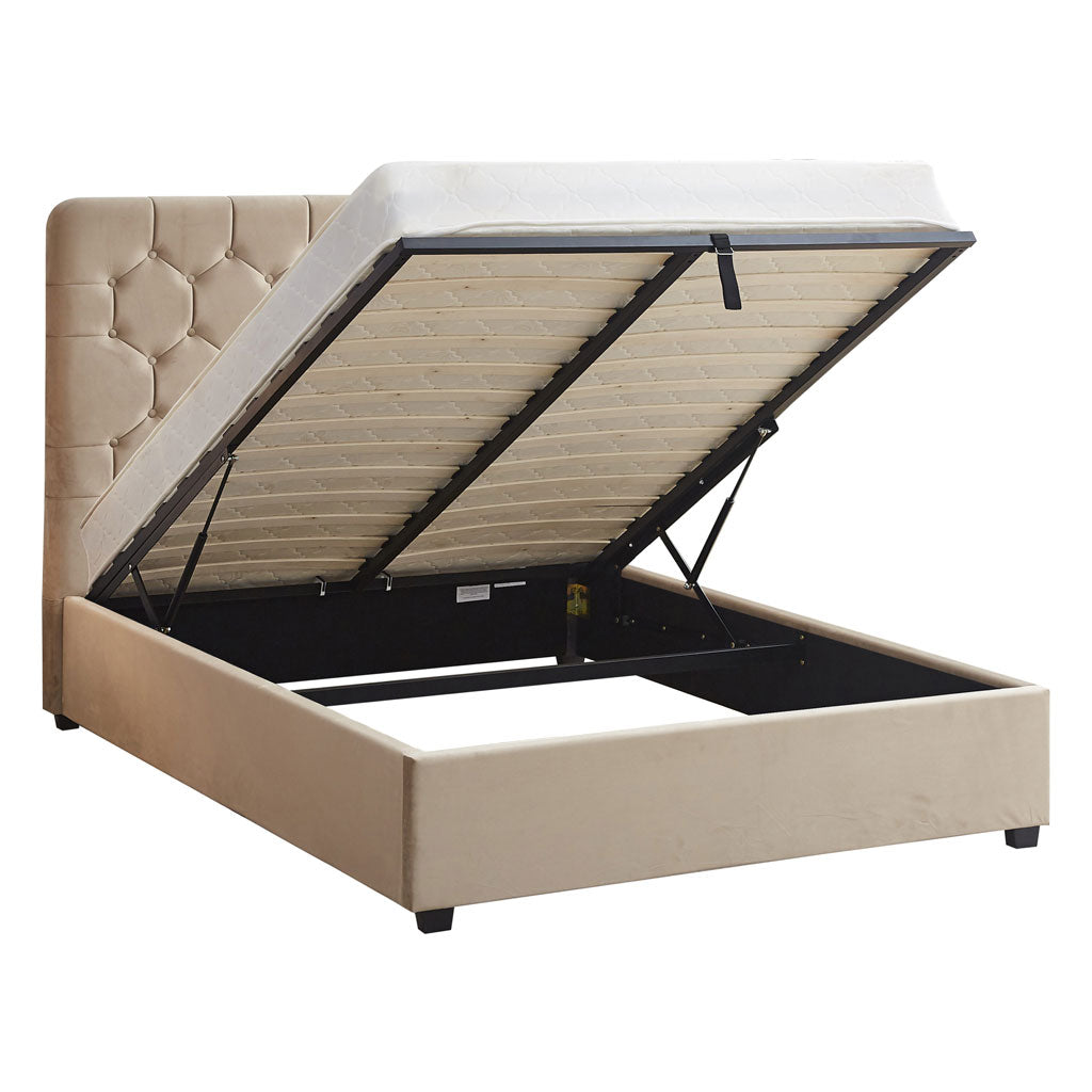 Velvet Double Ottoman Storage Bed - Madison