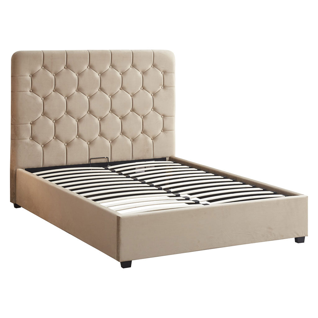 Velvet Double Ottoman Storage Bed - Madison