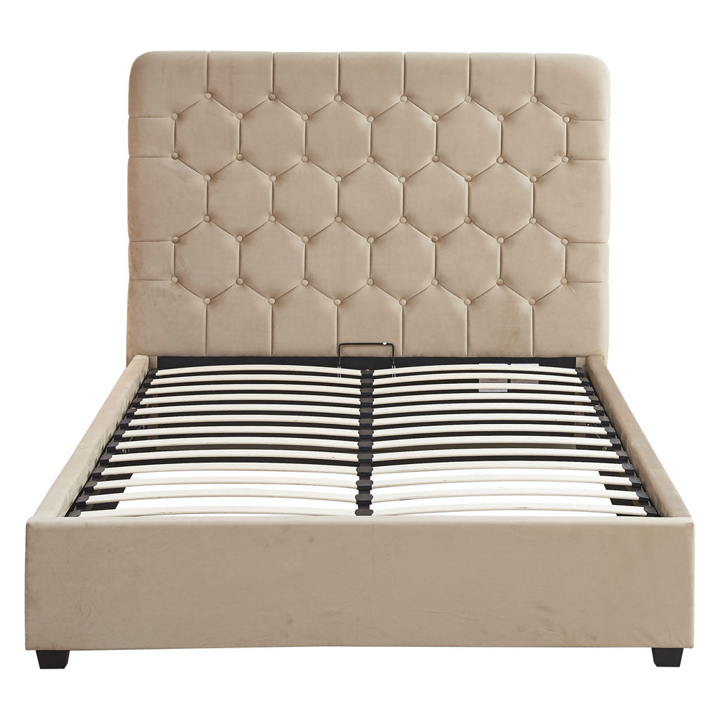 Velvet Double Ottoman Storage Bed - Madison