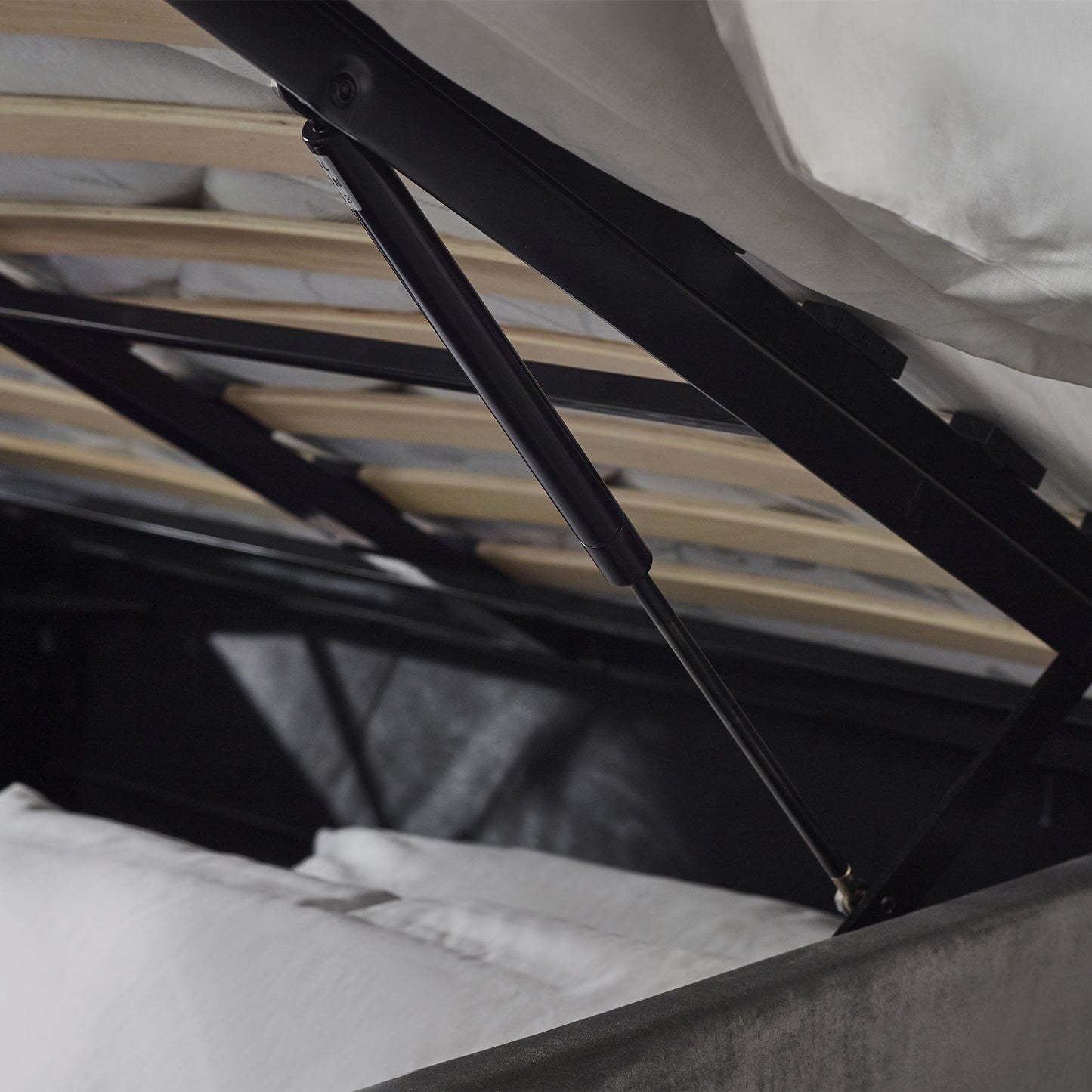 Velvet Double Ottoman Storage Bed - Shoreditch