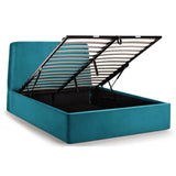 Velvet Double Ottoman Storage Bed With Curved Headboard - Frida