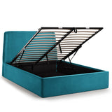 Velvet Double Ottoman Storage Bed With Curved Headboard - Frida
