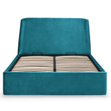 Velvet Double Ottoman Storage Bed With Curved Headboard - Frida