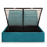 Velvet Double Ottoman Storage Bed With Curved Headboard - Frida