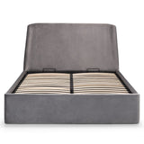Velvet Double Ottoman Storage Bed With Curved Headboard - Frida