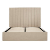 Velvet Double Ottoman Storage Bed With Tall Headboard - Berlin