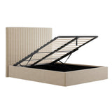 Velvet Double Ottoman Storage Bed With Tall Headboard - Berlin