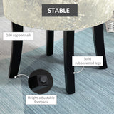 Velvet Dressing Table Stool 50cm Wide With Rubber Wood Legs - Velmora