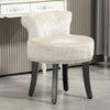 Velvet Dressing Table Stool 50cm Wide With Rubber Wood Legs - Velmora