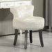 Velvet Dressing Table Stool 50cm Wide With Rubber Wood Legs - Velmora