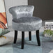 Velvet Dressing Table Stool 50cm Wide With Rubber Wood Legs - Velmora