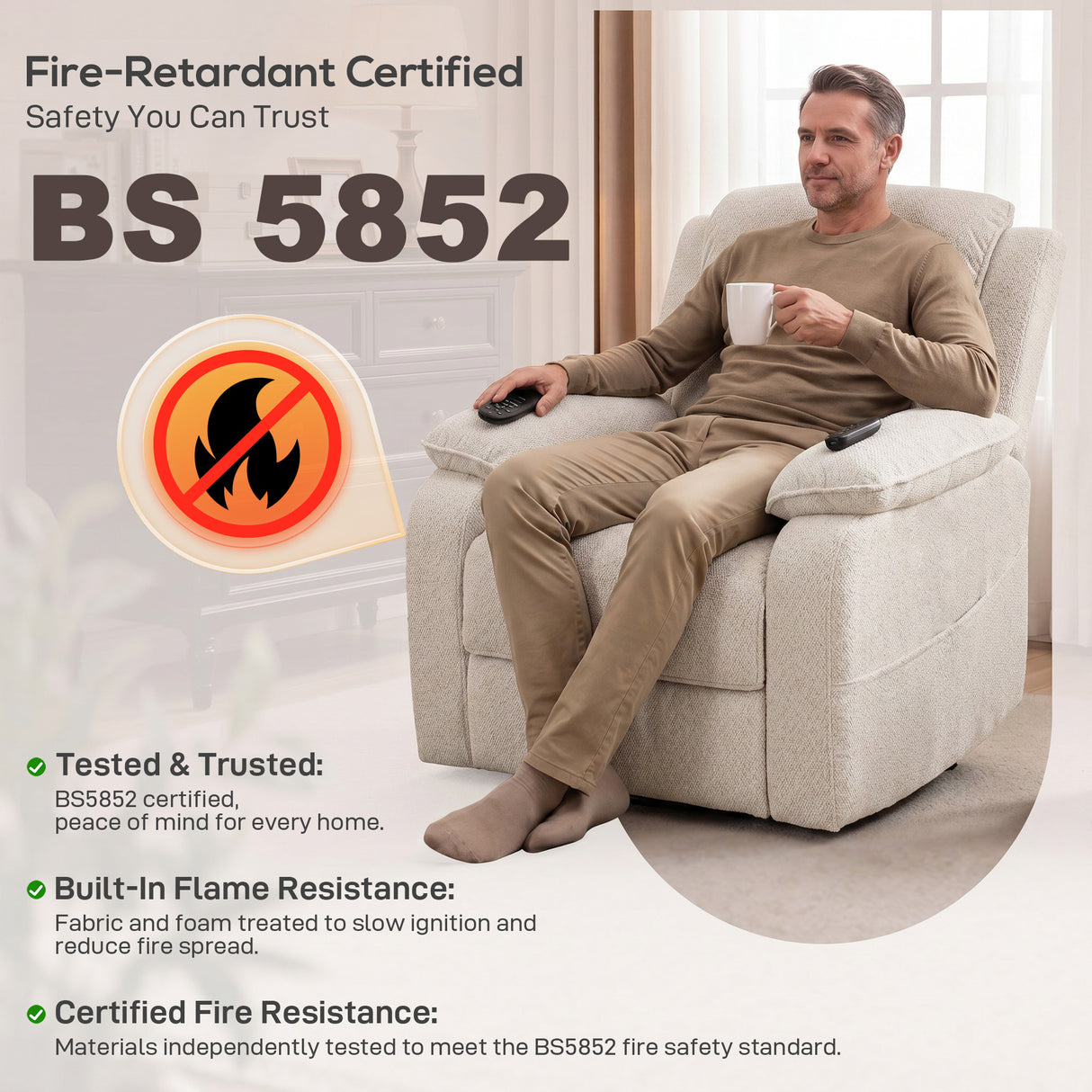 Velvet Electric Recliner Chair 86cm Wide - Velmora
