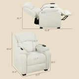 Velvet Electric Recliner Chair 86cm Wide - Velmora
