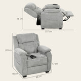 Velvet Electric Recliner Chair 86cm Wide - Velmora