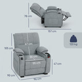 Velvet Electric Recliner Chair 96cm Wide - Velmora