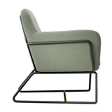 Velvet Fabric Armchair With Black Frame - Charles