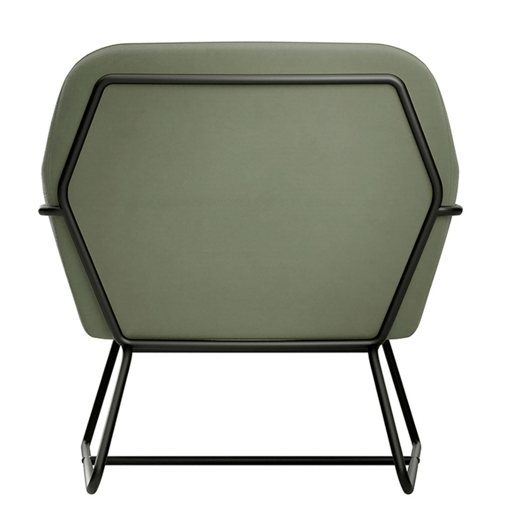 Velvet Fabric Armchair With Black Frame - Charles