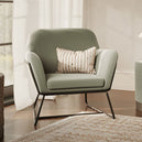 Velvet Fabric Armchair With Black Frame - Charles