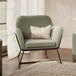 Velvet Fabric Armchair With Black Frame - Charles
