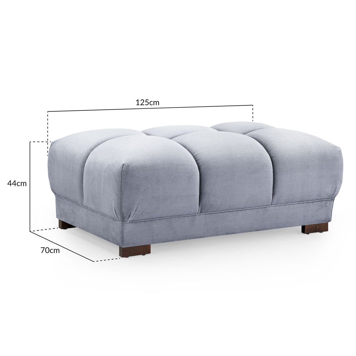 Velvet Footstool - Azzuro