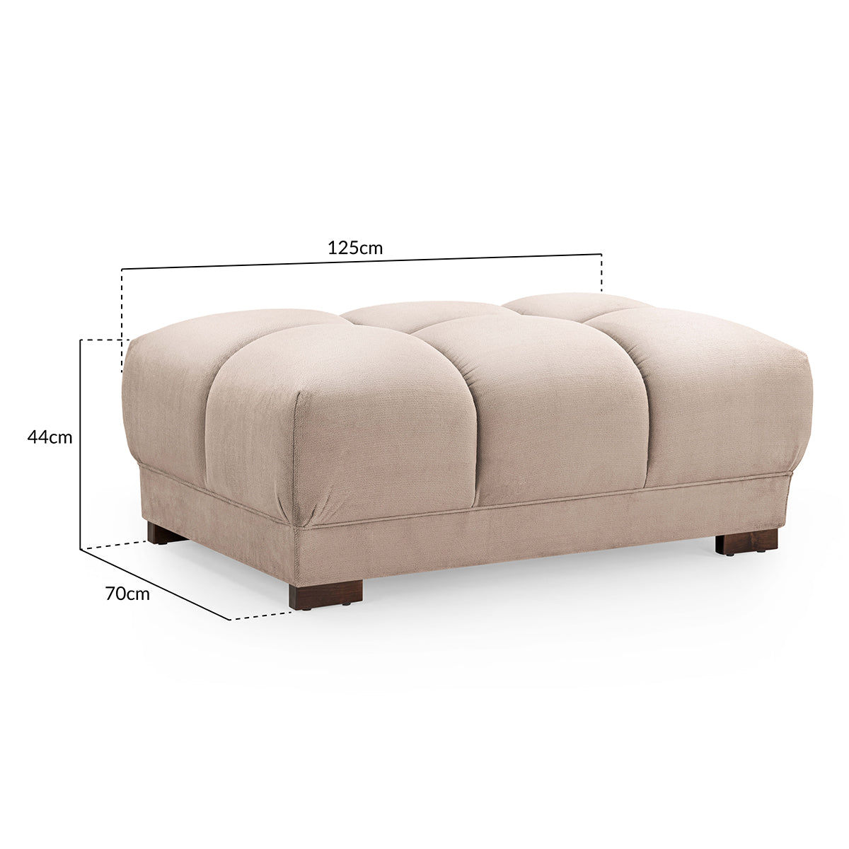 Velvet Footstool - Azzuro