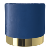 Velvet Footstool With Polished Gold Base - Ashford