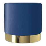 Velvet Footstool With Polished Gold Base - Ashford