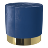 Velvet Footstool With Polished Gold Base - Ashford