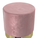 Velvet Footstool With Polished Gold Base - Ashford