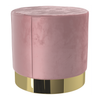 Velvet Footstool With Polished Gold Base - Ashford