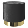 Velvet Footstool With Polished Gold Base - Ashford