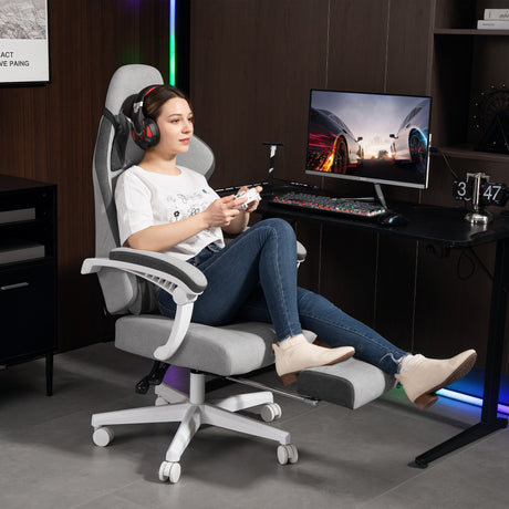 Velvet Gaming Chair 64cm Wide With Headrest - Velmora