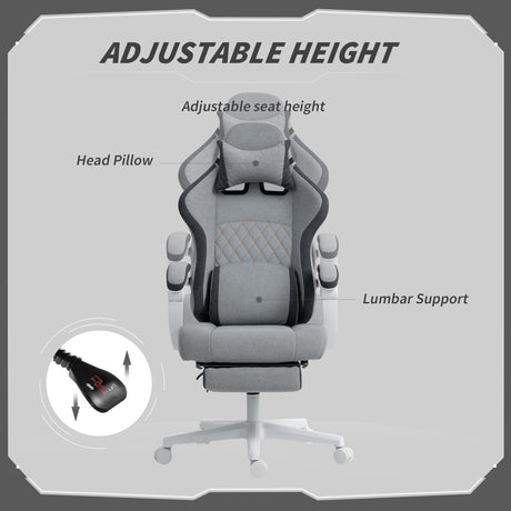 Velvet Gaming Chair 64cm Wide With Headrest - Velmora