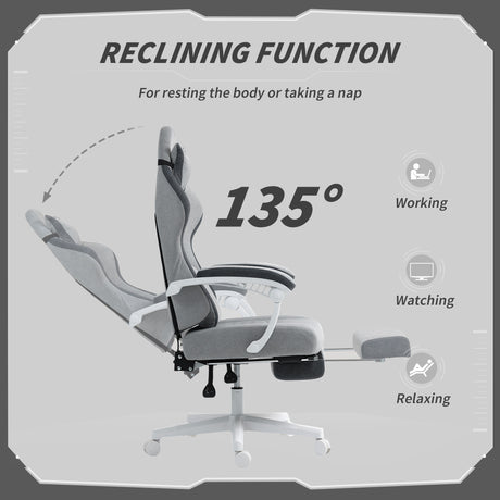 Velvet Gaming Chair 64cm Wide With Headrest - Velmora