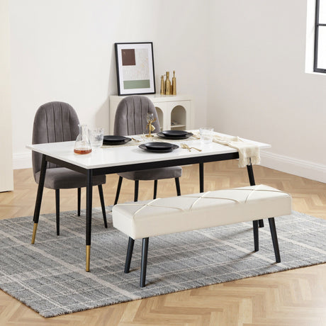 Velvet Hallway Seating Bench 100cm Wide - Velmora