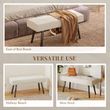 Velvet Hallway Seating Bench 100cm Wide - Velmora
