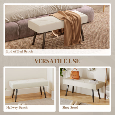 Velvet Hallway Seating Bench 100cm Wide - Velmora